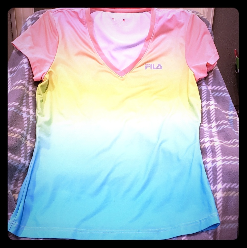 🌟BRIGHT NEON COLOURFUL FILA TEE (M)🌟